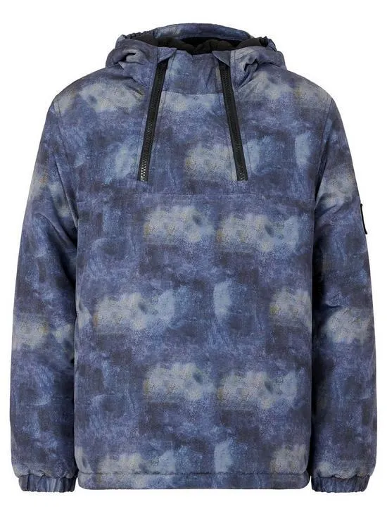 Boys Double Zip Microfleece Lined Iridescent Windcheater - Grey