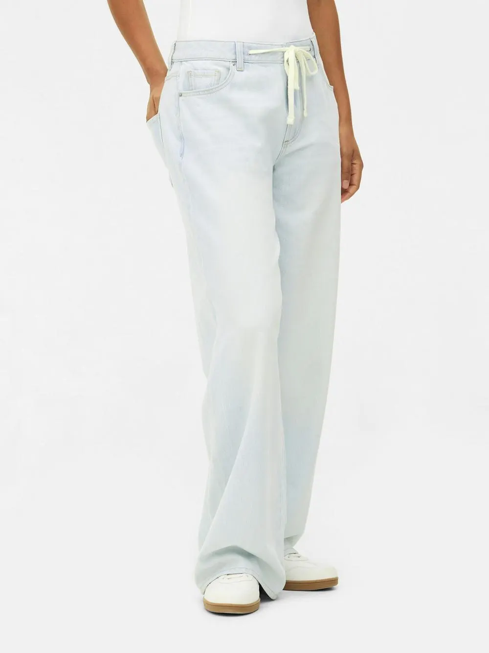 Tie Waist Wide Leg Jeans