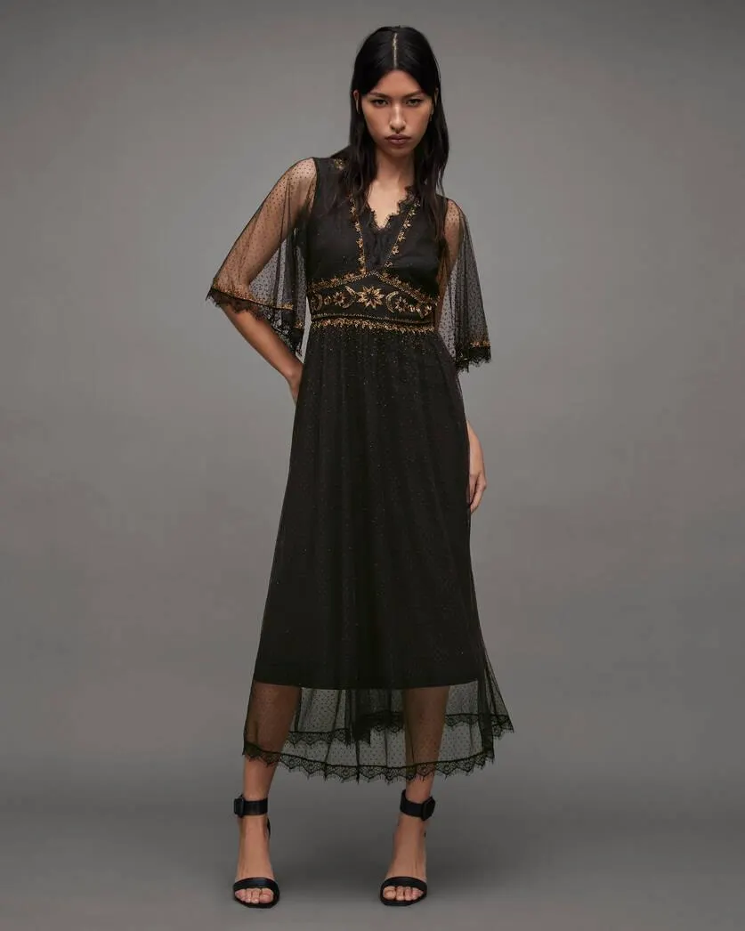Chaya Sheer Embellished Maxi Dress