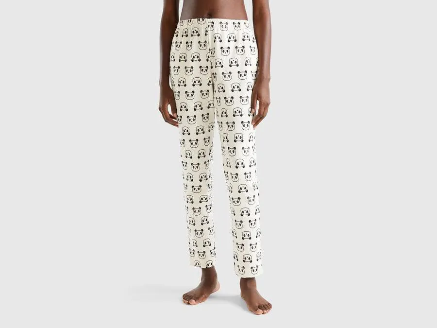 Trousers with panda print