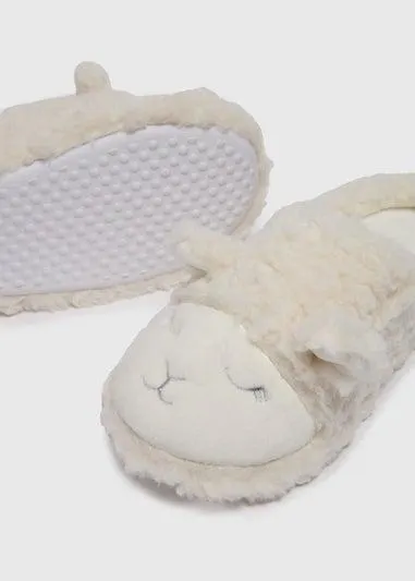 Cream Sheep Design Slippers