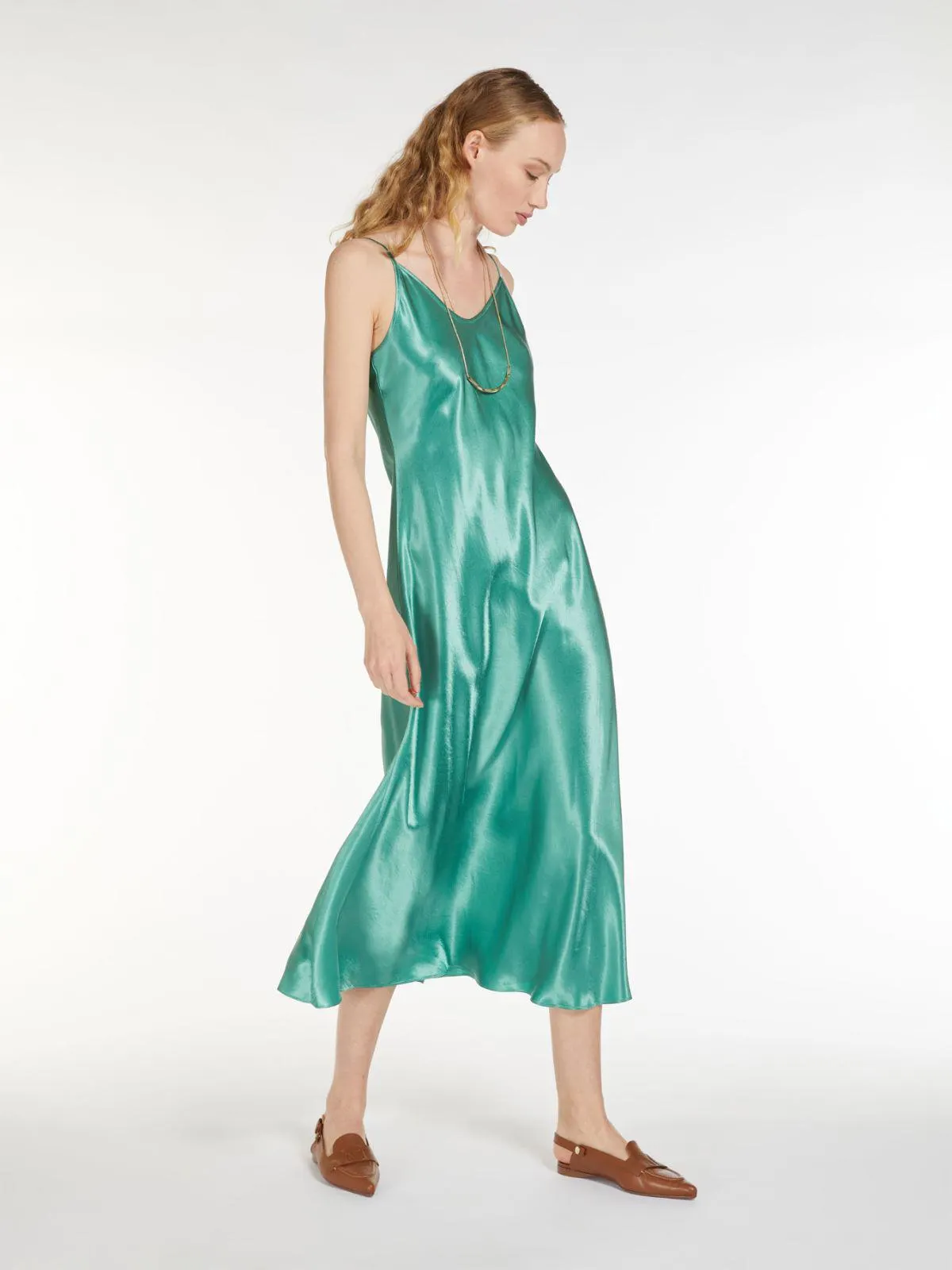 Slip dress in technical fabric