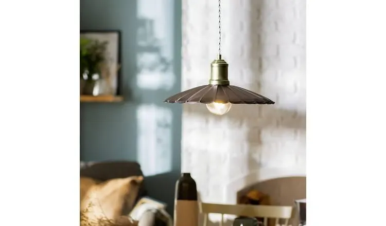 Habitat Pixie Pewter Metal Pendant Light - Nickel Finish