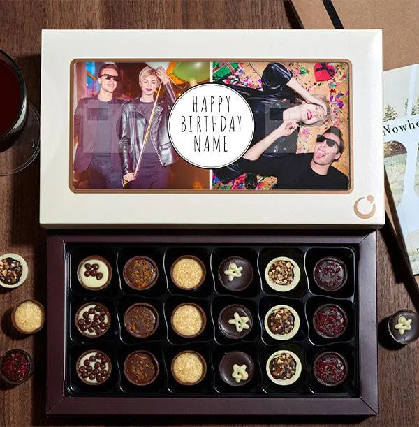 Personalised Birthday Photo Chocolates - Box of 18