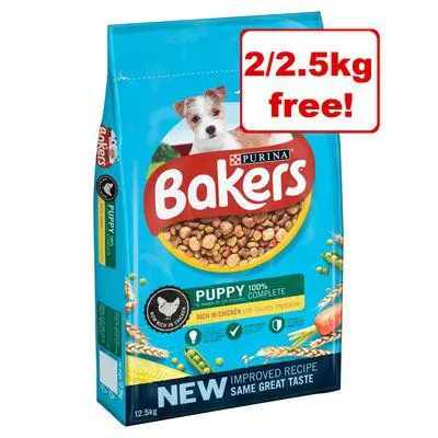 12.5/14kg Bakers Dry Dog Food - 2/2.5kg Free!*