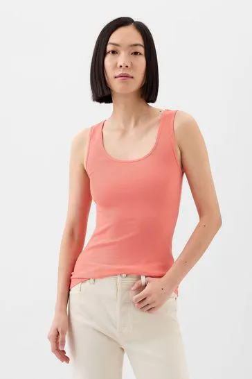 Ribbed Scoop Neck Tank Top