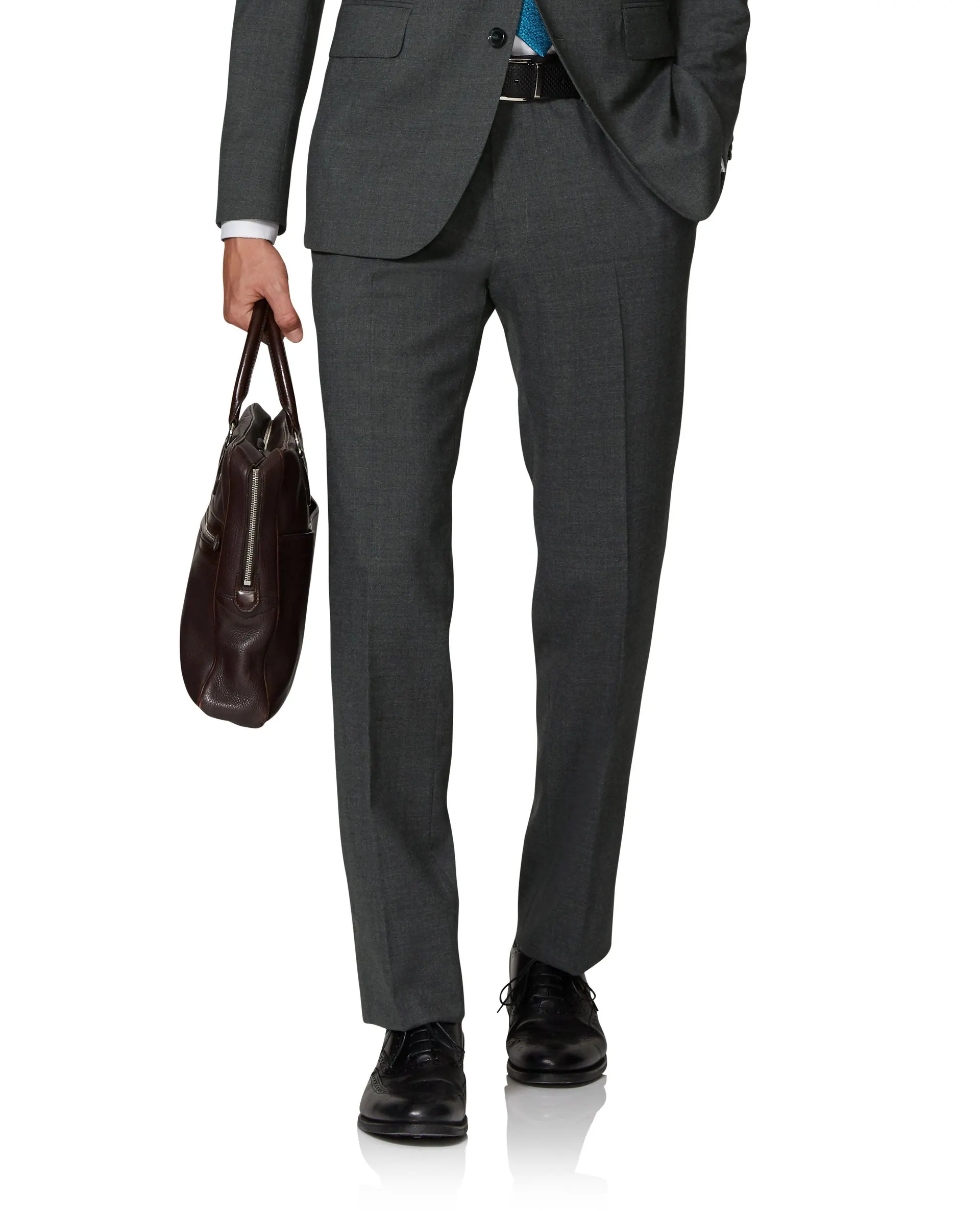 Browning Barberis Charcoal Merino Wool Slim Fit Trousers