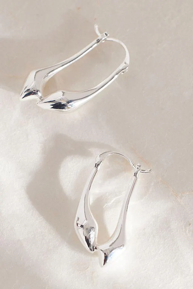 Organic Drop Hinge Hoop Earrings