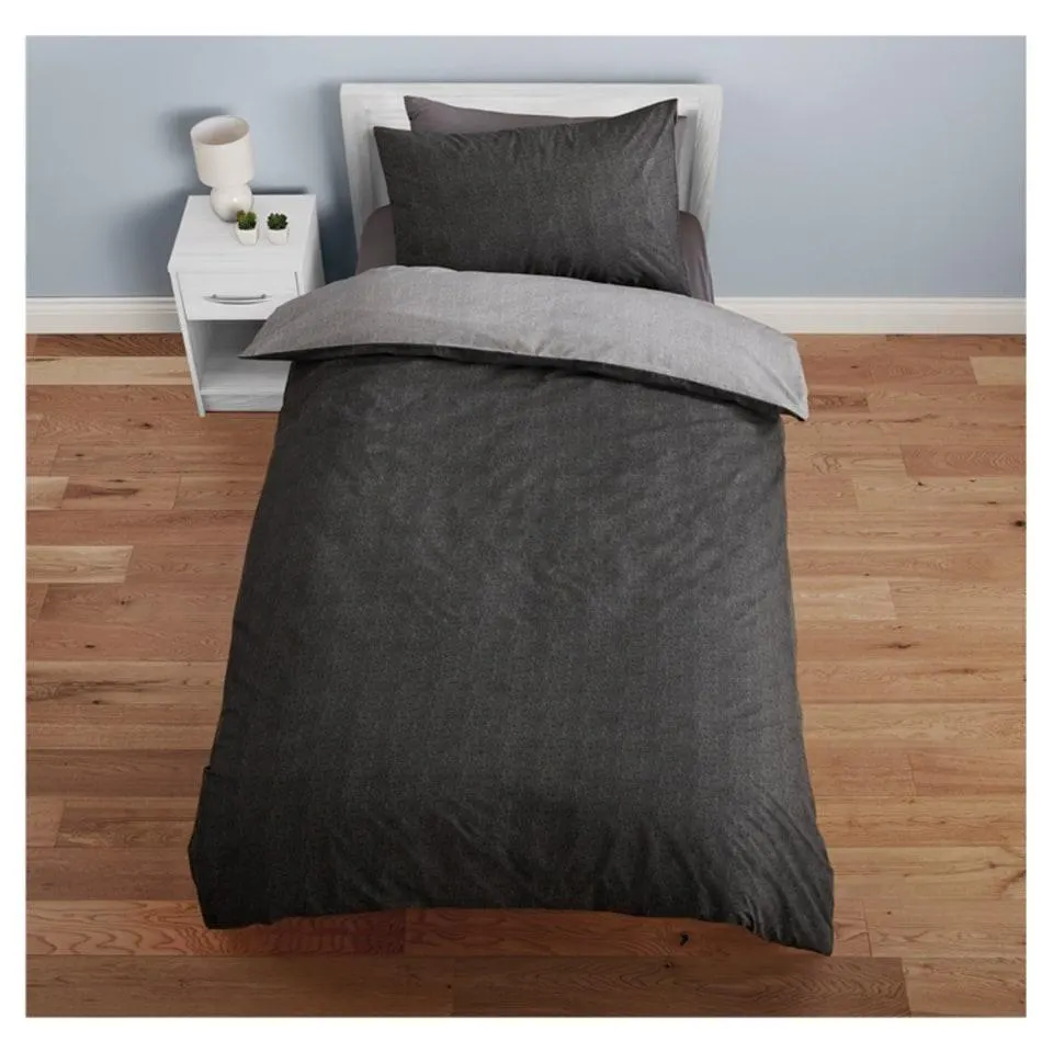 F&F Home Bedding Black Reversible Duvet Set Single