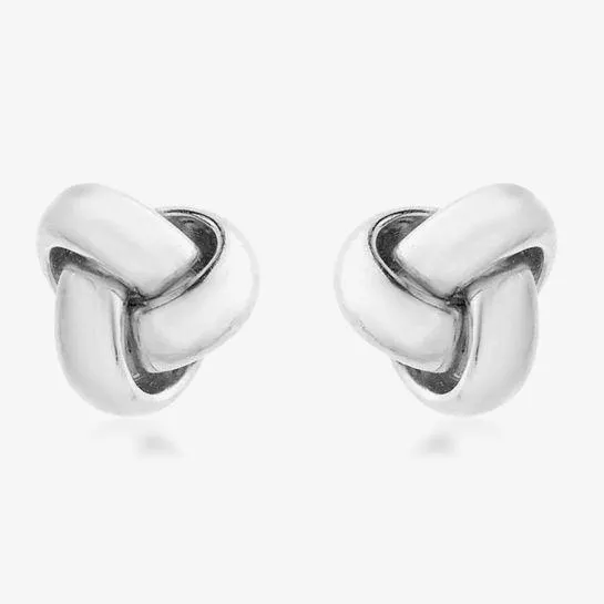 9ct White Gold Tiny Triple Knot Earrings 5.55.6239
