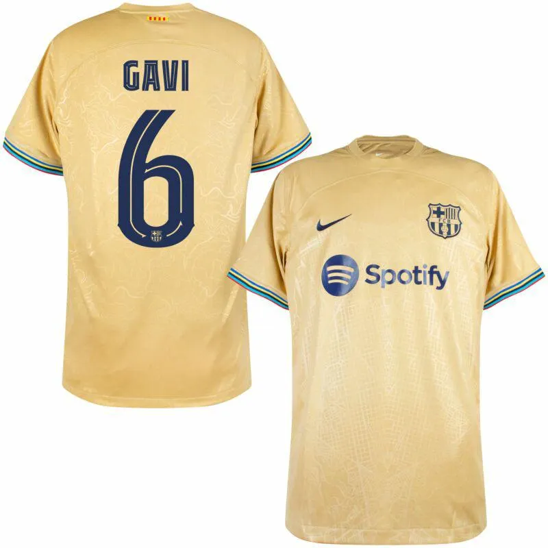 Nike Barcelona Away Gavi 6 Shirt 2022-2023 (Official Cup Printing)