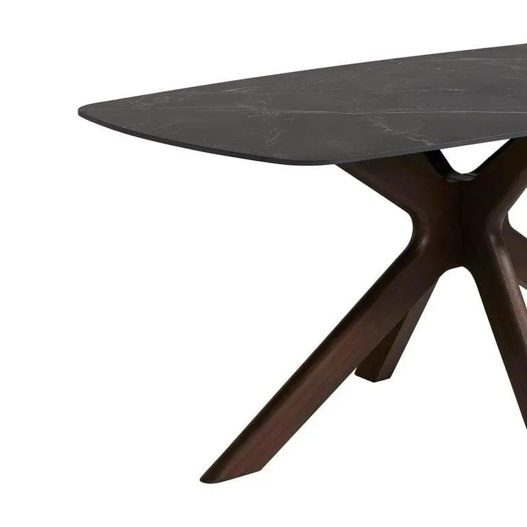 Black Marble 180cm Dining Table, Seats 4- 6
