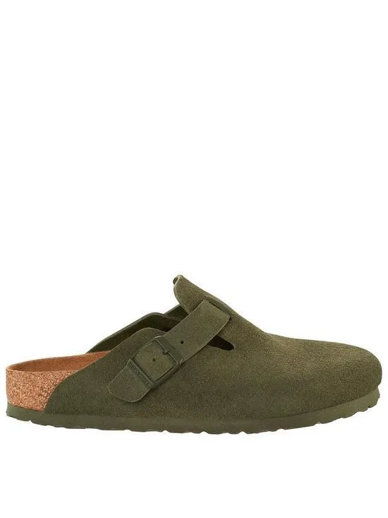 Boston Suede Clogs - Thyme