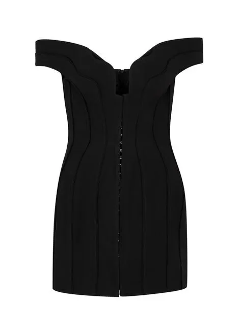 Twill corset mini dress