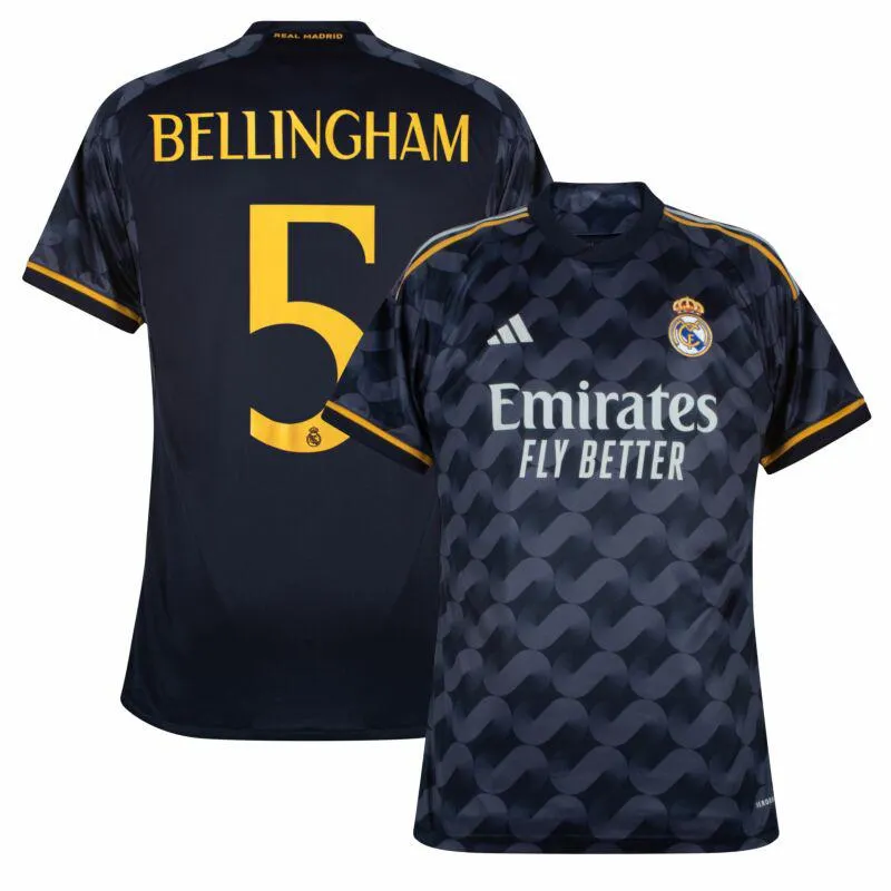 adidas Real Madrid Away Bellingham 5 Shirt 2023-2024 (Official Cup Printing)