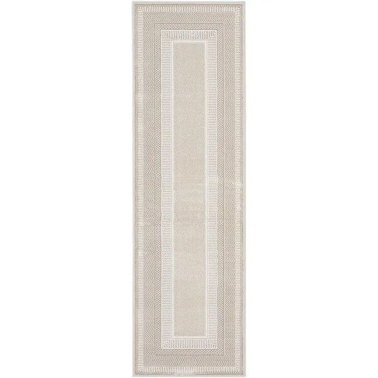 Glitz Ivory Border Runner, 69 x 229 cm