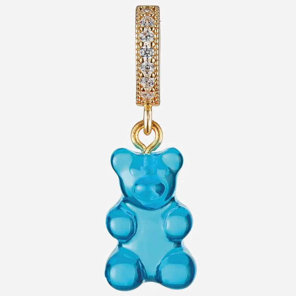Crystal Haze Women's Jelly Nostalgia Bear Pave Pendant - Azure