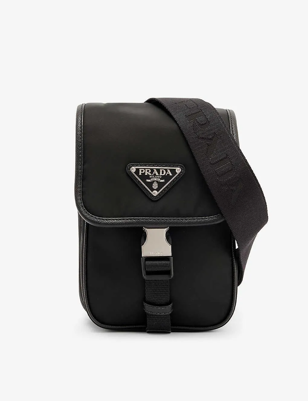 Buckle nylon cross-body bag