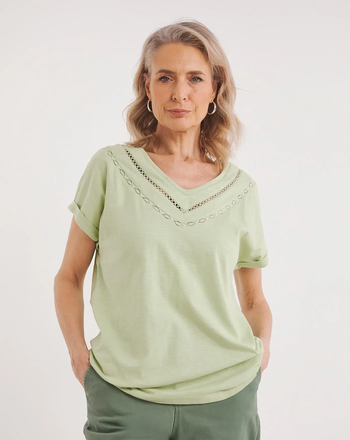 Julipa V Neck Lace T-Shirt