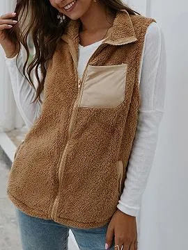 Light Brown Lapel Neck Waistcoat