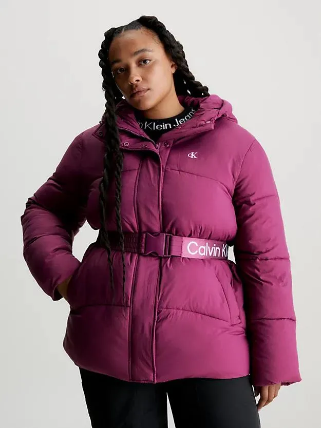 Nylon Belted Puffer Jacket