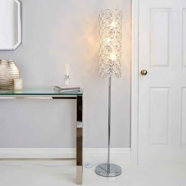 Arden Jewel Chrome Floor Lamp