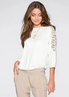 Lace Sleeve Slouch Top