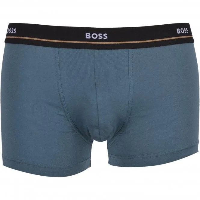 BOSS 5-Pack Essential Boxer Trunks, Burgundy/White/Black/Teal/Navy
