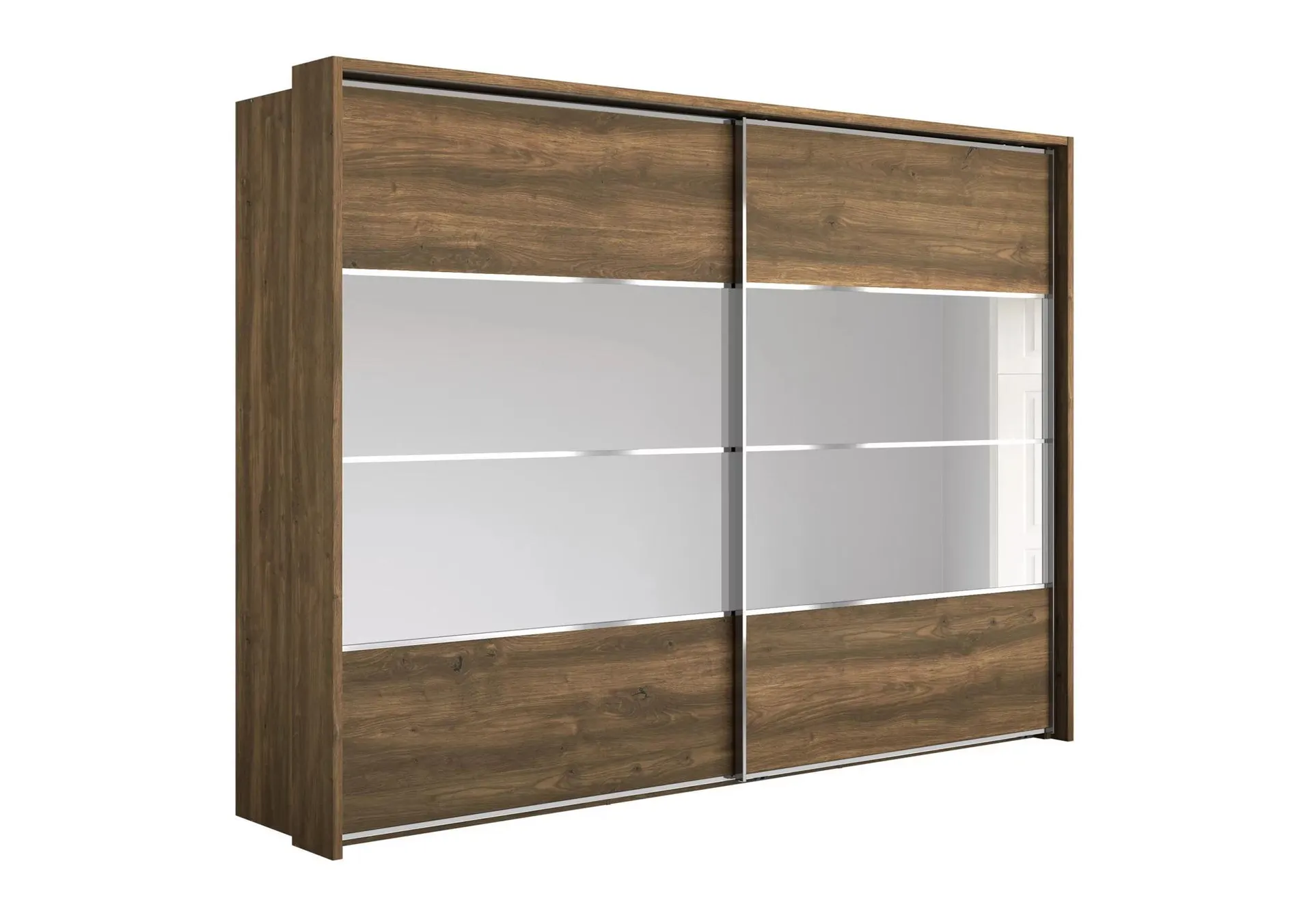 Oakland 310cm Sliding 2 Door Wardrobe with Passe-Partout Frame and Crystal Mirror
