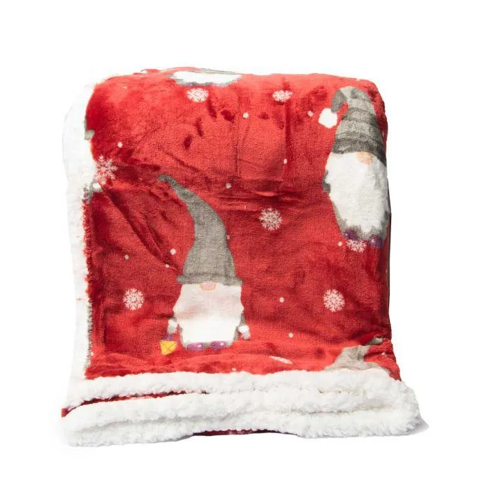Gonk Red Print Sherpa Throw