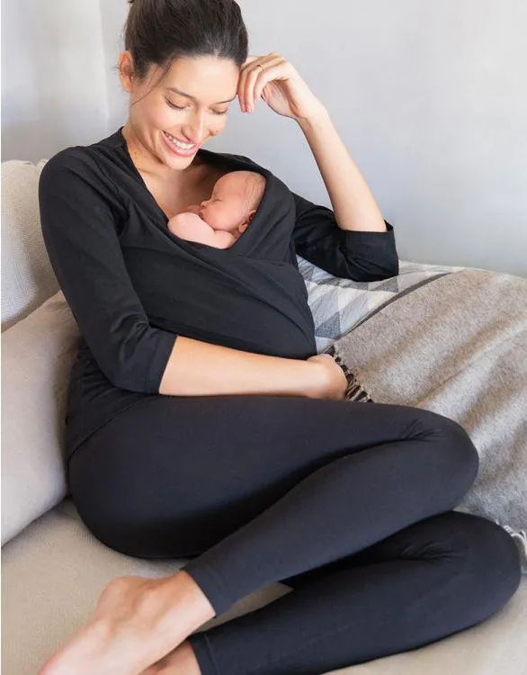 Black Cotton Skin to Skin Top