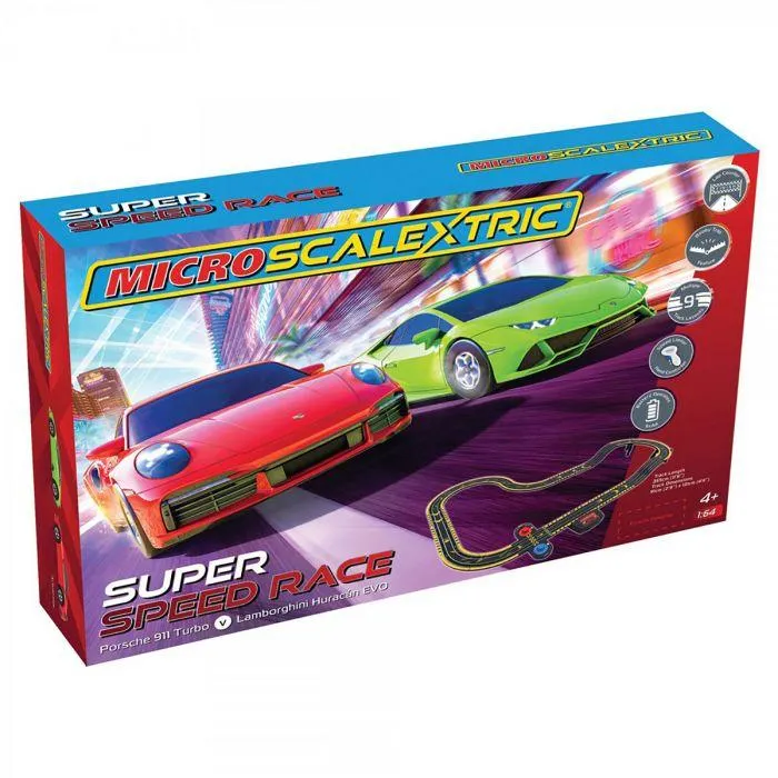 Micro Scalextric Super Speed Race Set Lamgorghini Vs Porsche