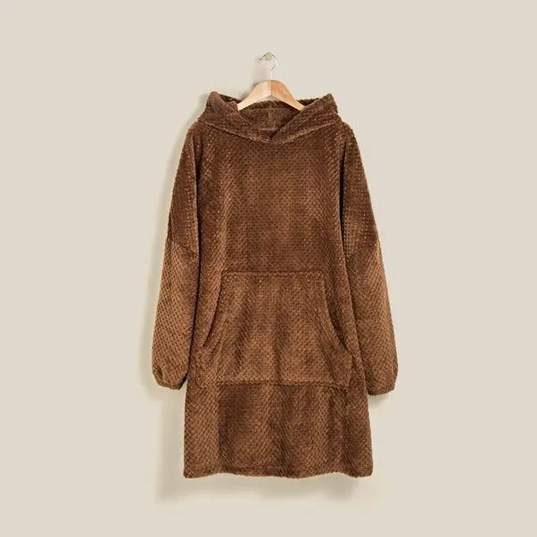 Waffle Fleece Oversized Hoodie