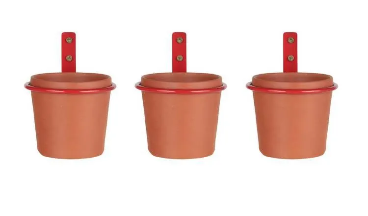 Garden by Sainsbury's Wall Pot Planter with Bracket-Set of 3
