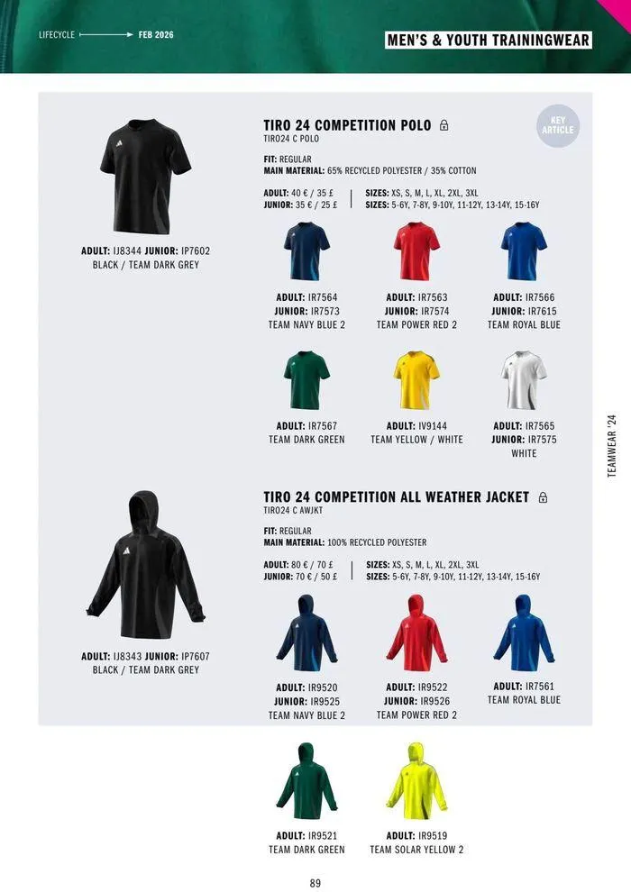 Adidas Teamwear 2024 from 11 March to 31 December 2024 - Catalogue Page 89