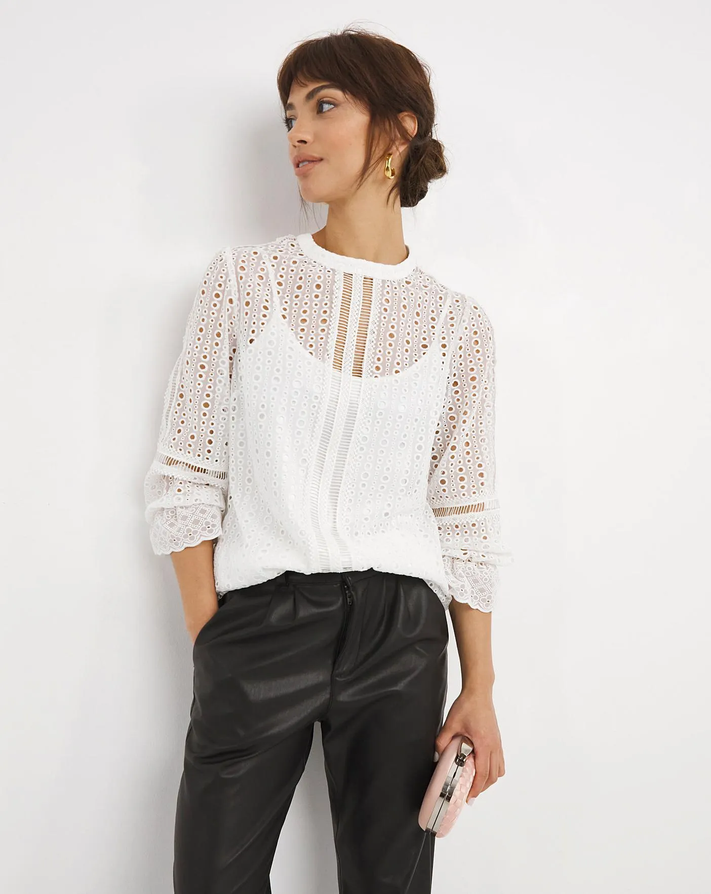 Joanna Hope Cutwork Blouse