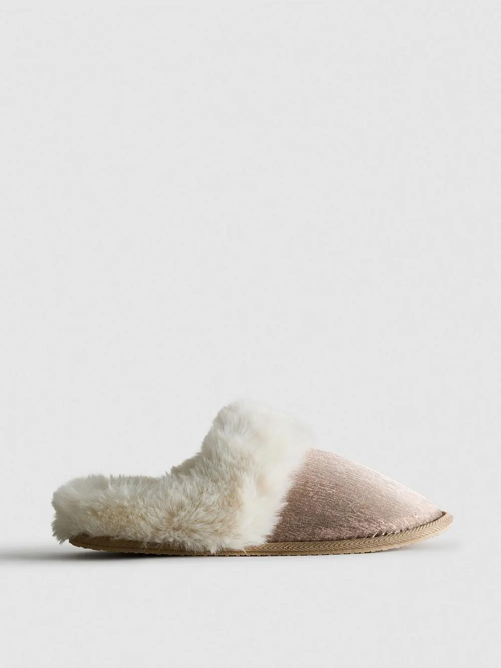 Faux Fur Glitter Mule Slippers