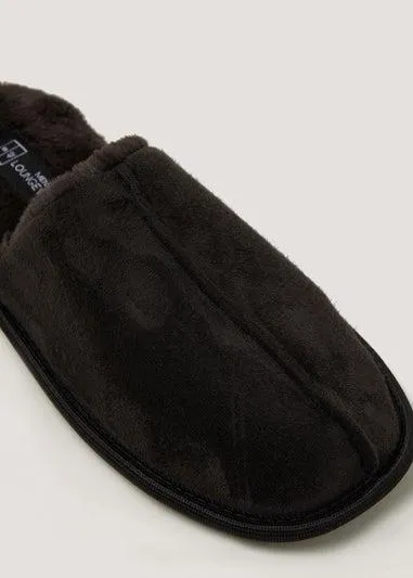 Black Faux Fur Mule Slippers