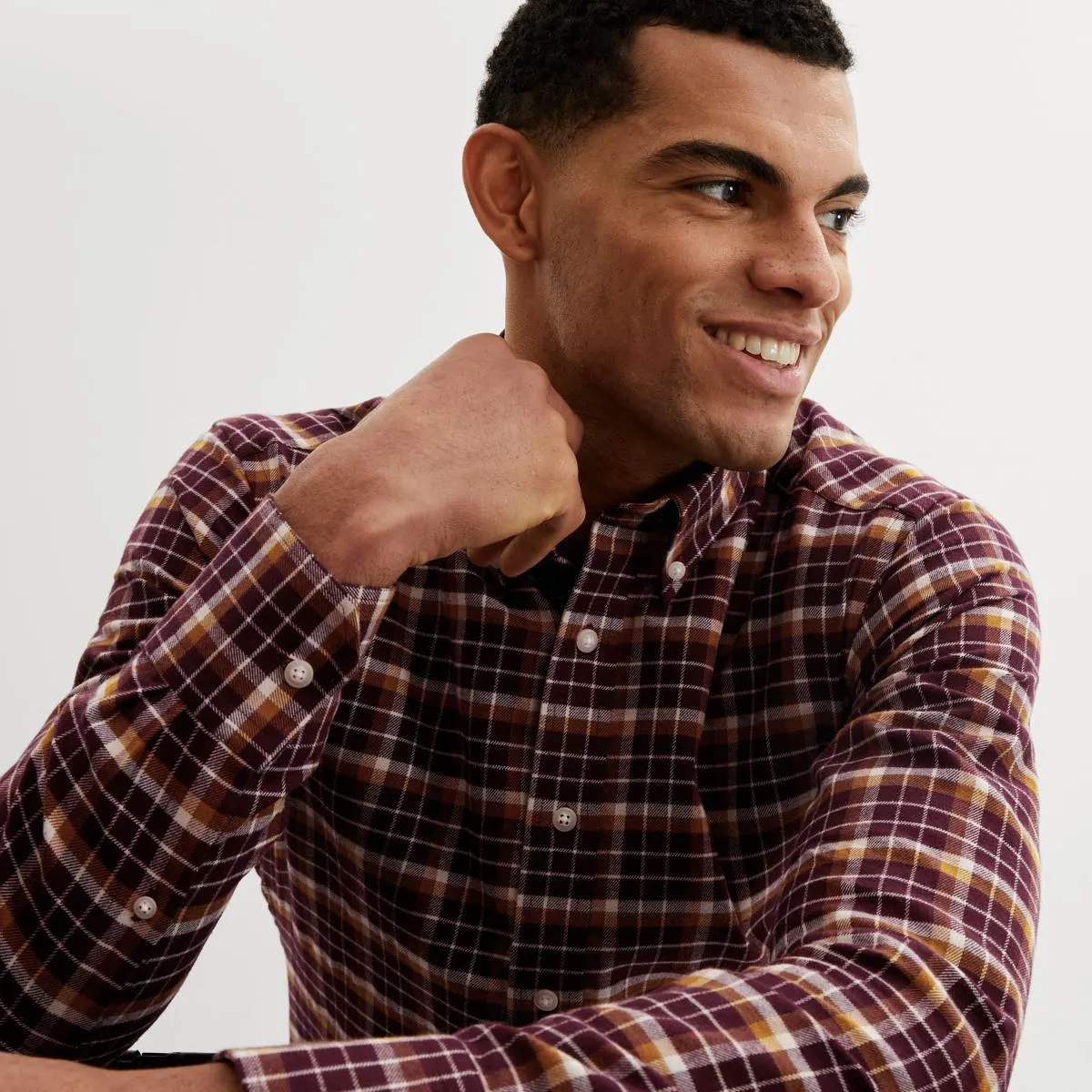 Burgundy flannel shirt