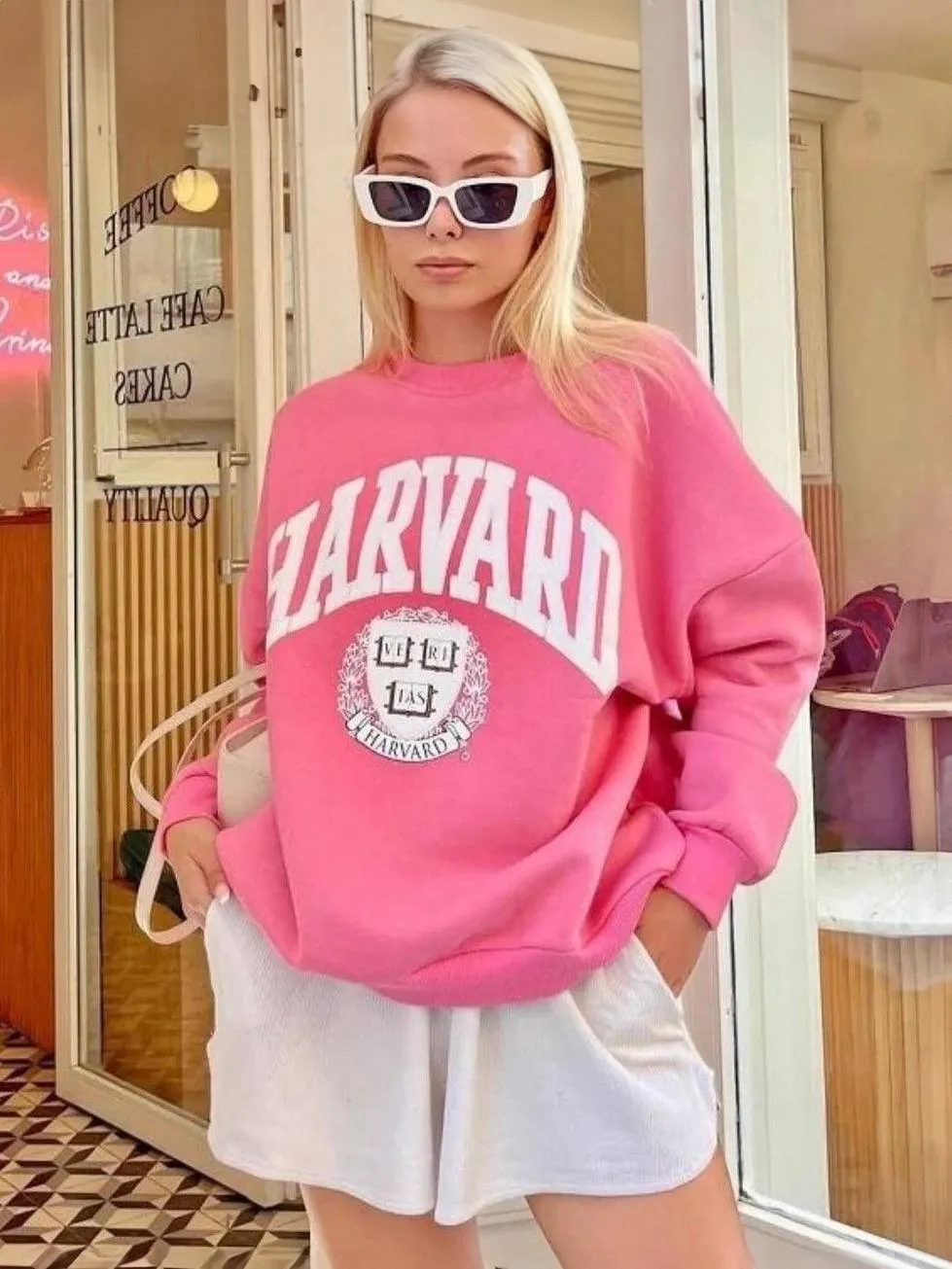 Sweatshirt Letters Print Back To School Tops For Women