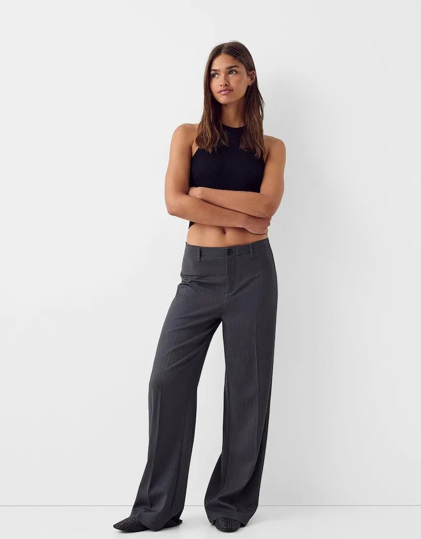 Wide-leg tailoring trousers