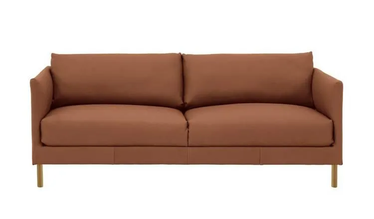 Habitat Hyde Leather 3 Seater Sofa - Tan