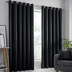 Fusion Strata Thermal Dimout Eyelet Curtains