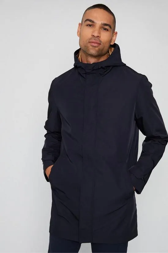 'Boynton' Luxe Showerproof Zip Up Hooded Raincoat