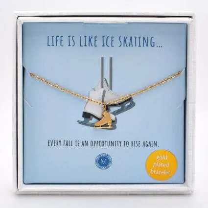 Gold Plated Ice Skate Bracelet