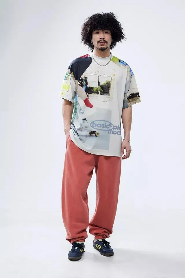 iets frans... Burnt Orange Overdyed Joggers