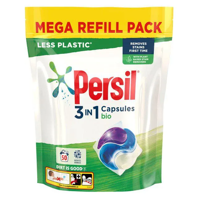 Persil 3 in 1 Laundry Washing Capsules Bio 50 Wash 50 per pack