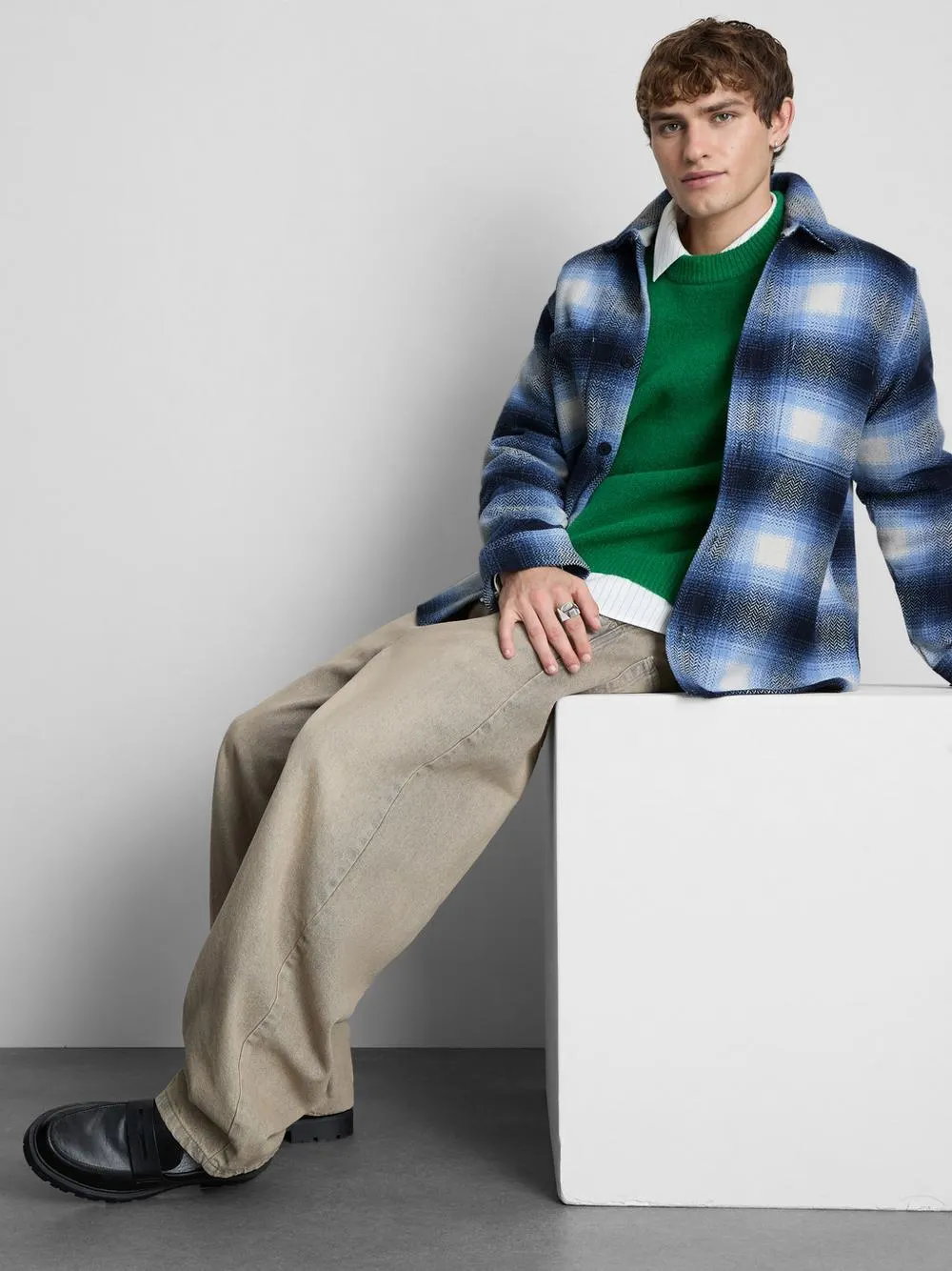 Check Button-Up Overshirt