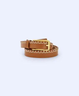 Leather stitched belt