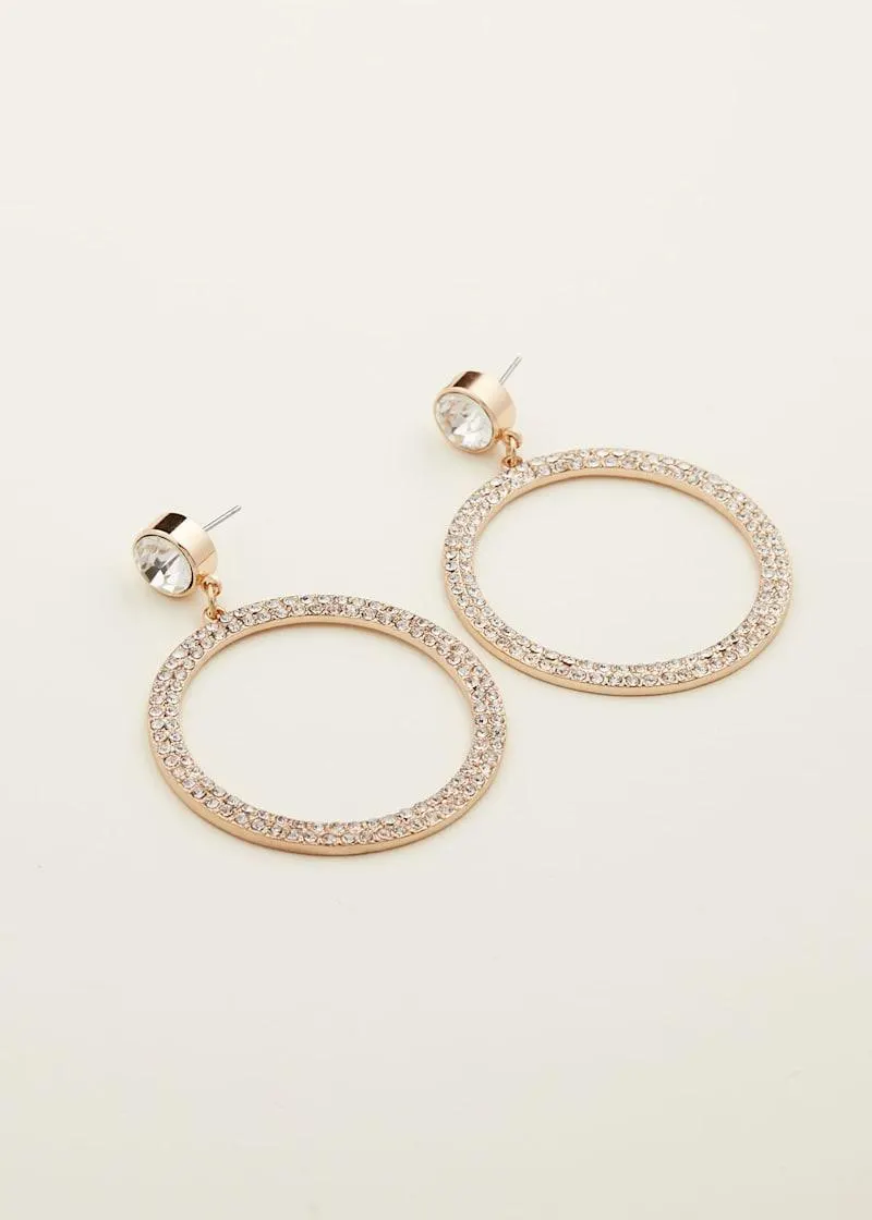 Stone Circle Drop Earring